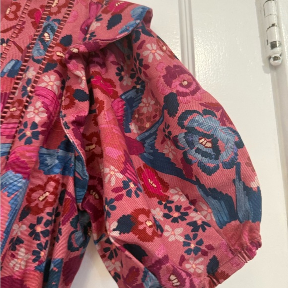 Farm Rio Floral V-Neck Wide-Leg Jumpsuit in Pink & Blue - Picture 6 of 7